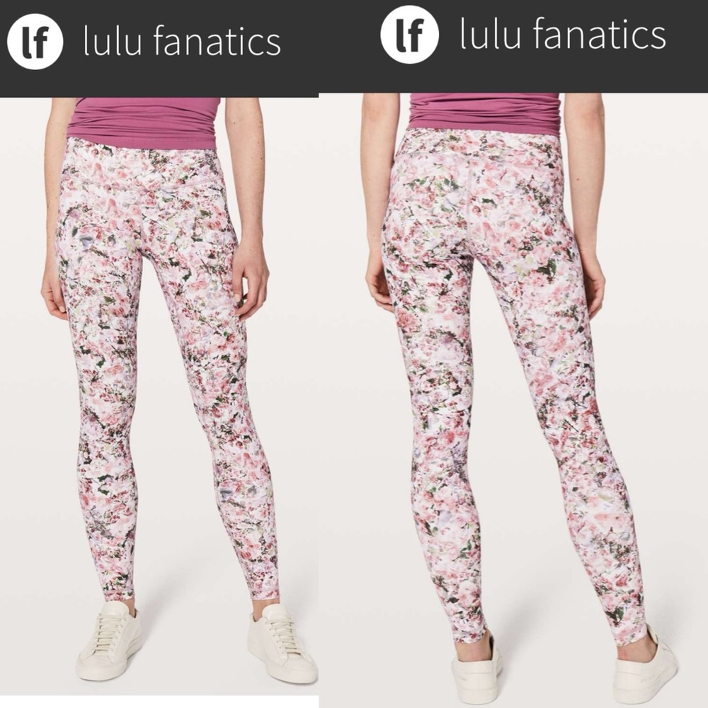 lululemon athletica wunder under Floral Leggings blossom spritz multi size 6